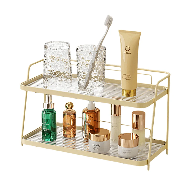 Bathroom Countertop Organizer, Storage Organizer Counter Shelf Bathroom Organization Decor for Vanity Desk Makeup Countertop