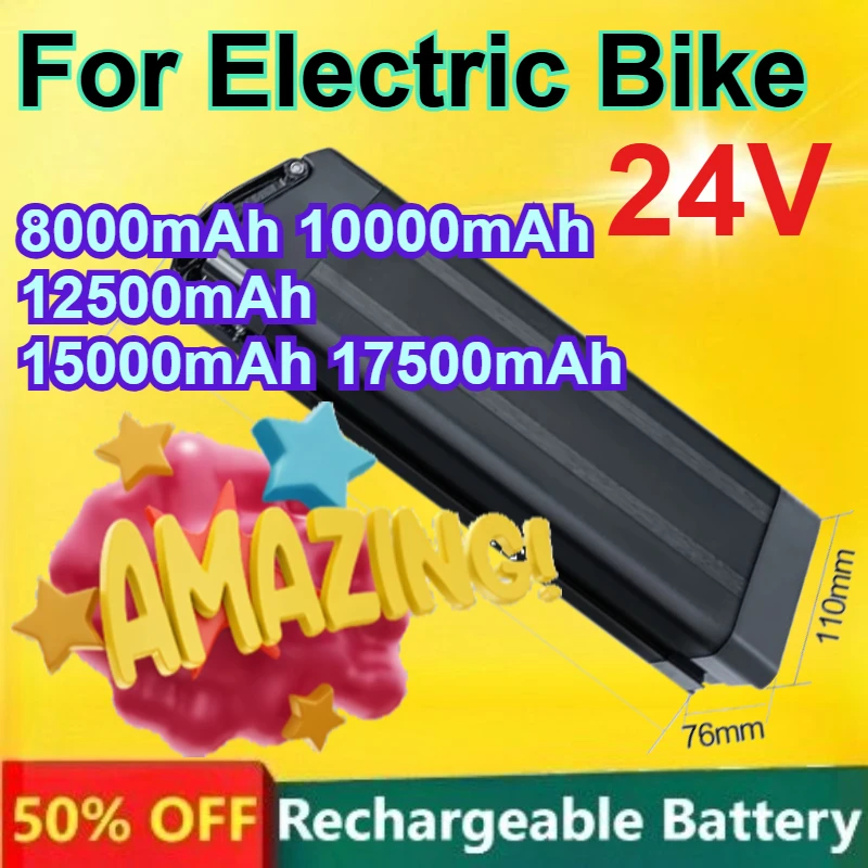 

24V 8Ah-17.5Ah Large Capacity Lithium Battery for Electric Bike Battery Replaceable with Power Display Light Various Plugs