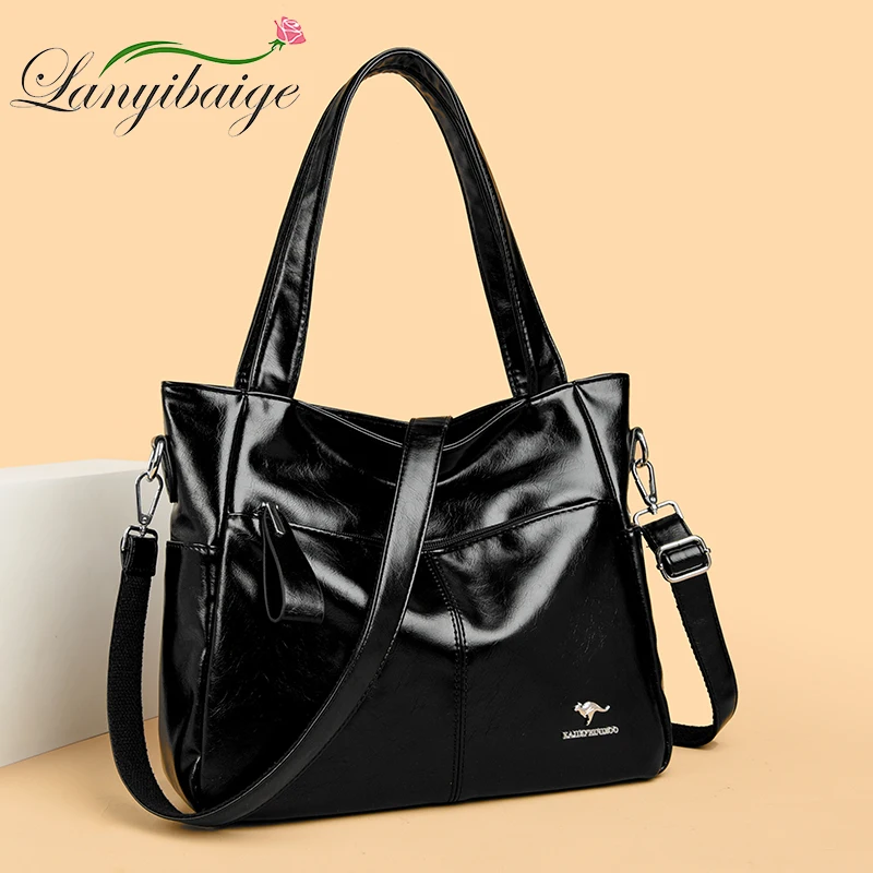 Quality Women's Leather Top Handle Bags Female Shoulder Sac Tote Shopper Bag Bolsa Feminina Luxury Designer Handbags for Woman