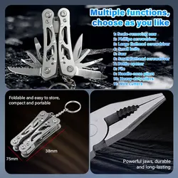 Folding Multi-tool Pocket Knife Pliers Mini Portable Fold Outdoor Hunting Rescue Survival  Multipurpose Repair Tool