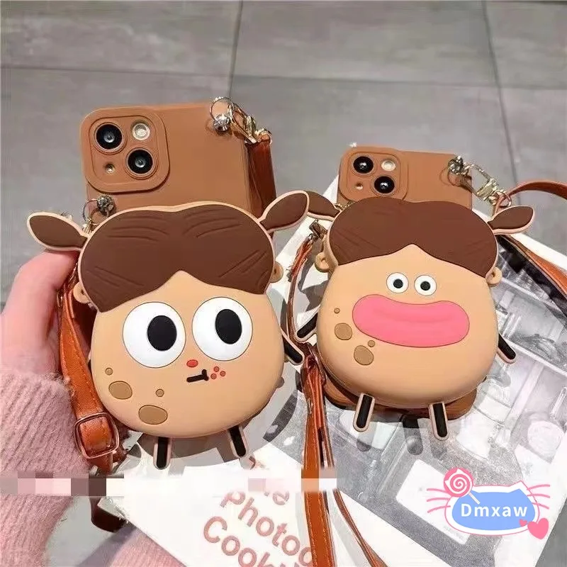 Cartoon Brieftasche Fall für vivo y73s y72 y70s y51s y52s y31 y21 y21s y33s y15s v15 v20 pro Softcover Kartoffel Elf Mädchen Telefon Fall