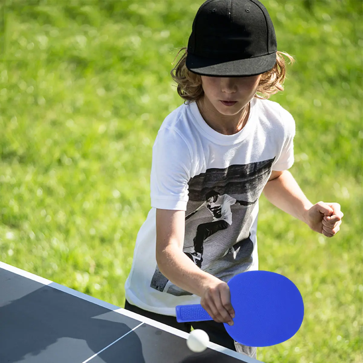 

1 Pair Kids Table Tennis Rackets Plastic Bats Blue Children Practice Training Ping Pong Paddle Set Plastic Racket