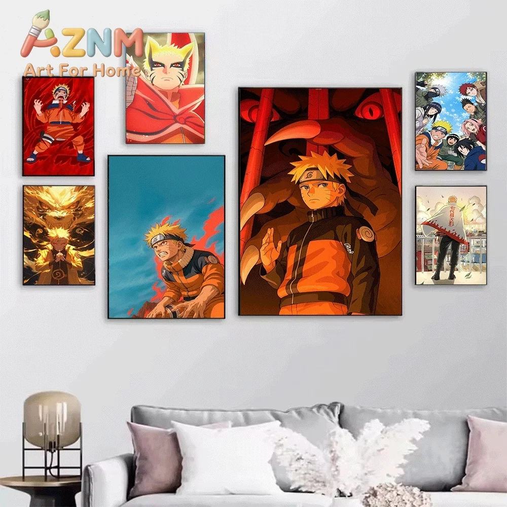 Anime Naruto Canvas Wall Art Naruto Baryon Mode With Rasengan Poster Unframed Canvas Painting Bedroom Living Room Home Wall De