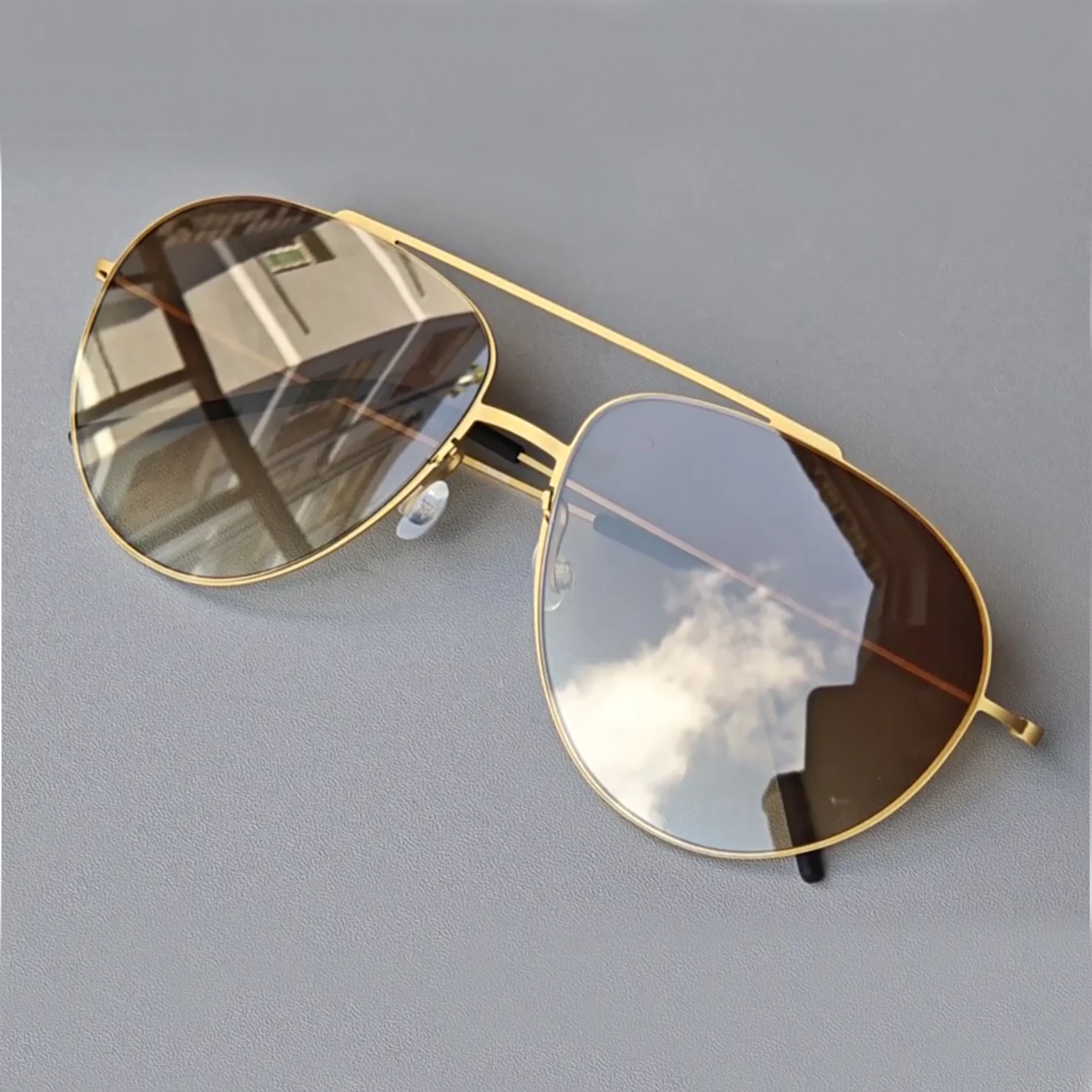Handmade Screwless Trendy Pilot Sunglasses for Men Women Ultralight Titanium Anti-ultraviolet Sun Glasses Outdoor UV400 Sunglass