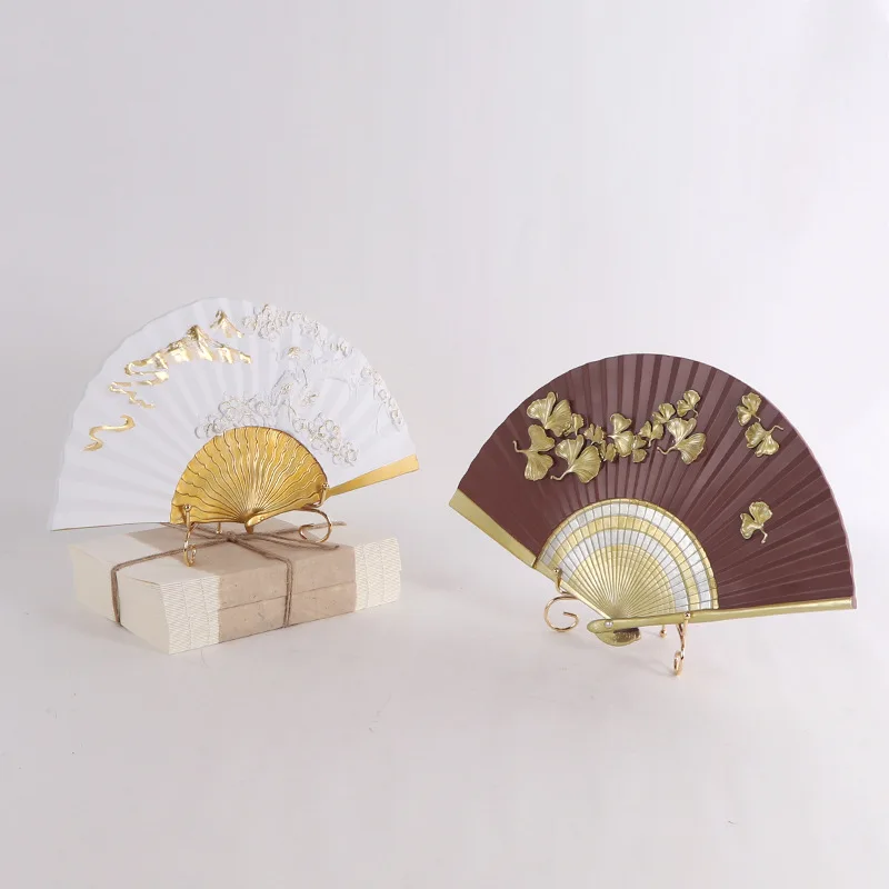 New Chinese study Zen ornaments bookcase three-dimensional relief fan handicrafts soft decoration