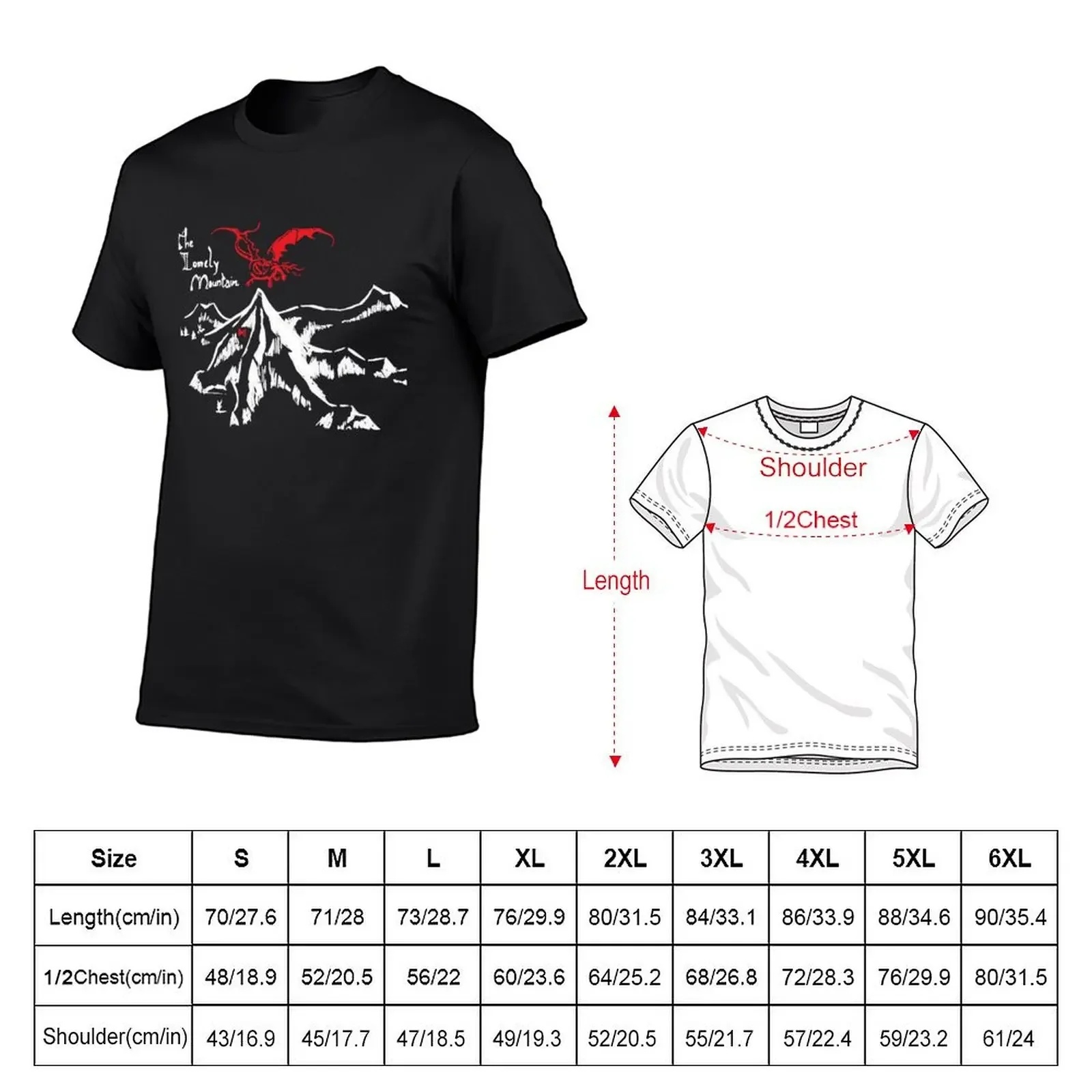 Mountain Erebor เสื้อยืดอะนิเมะ Stuff CUSTOM T เสื้อสีดําเสื้อบุรุษ Graphic TEE