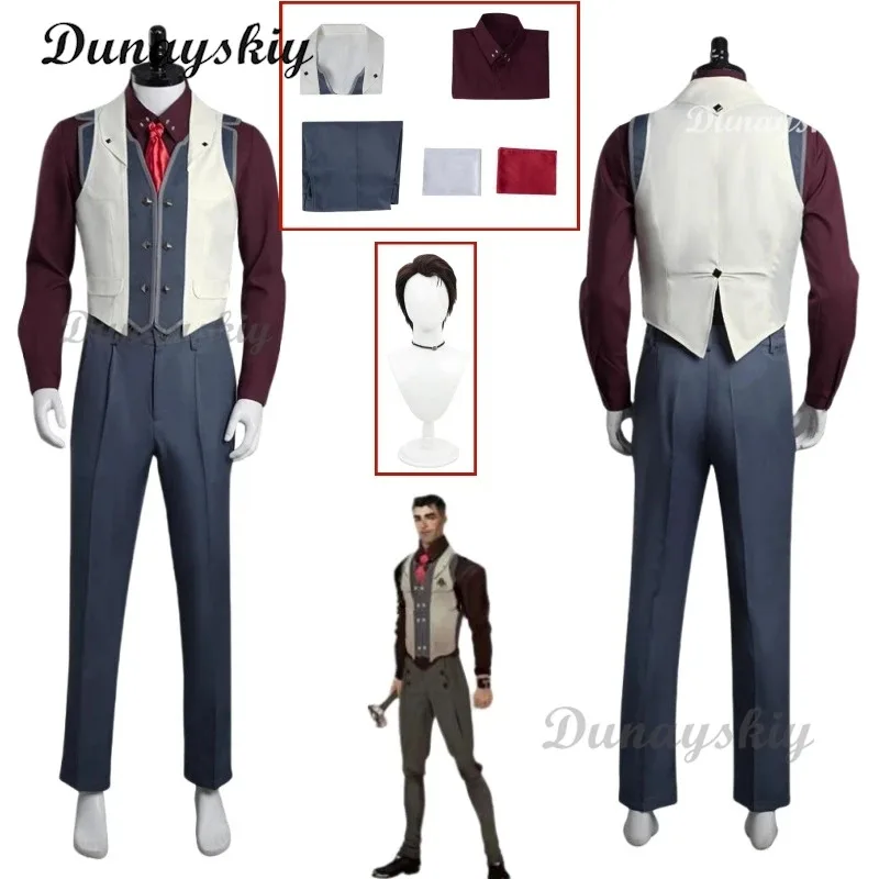 

Arcane: LOL Jayce Cosplay Suit Vest Shirt Pants Outsets for Adult Men Boys Fantasia Halloween Carnival Roleplay Disguise Suit