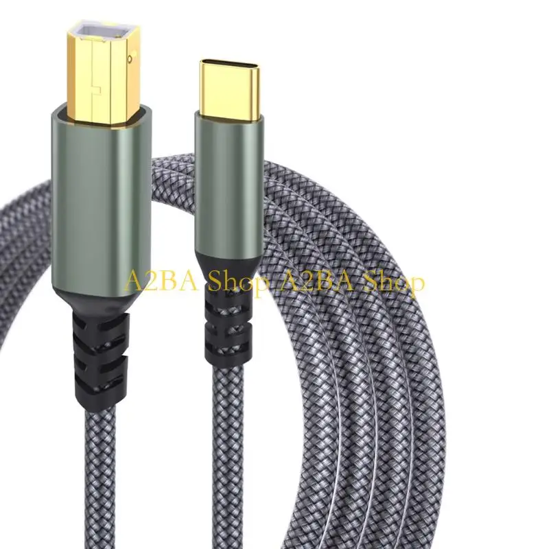 A2BA Type C To USB B Printer Cord 480Mbps Transfer Speed For Office And Home Printer Use