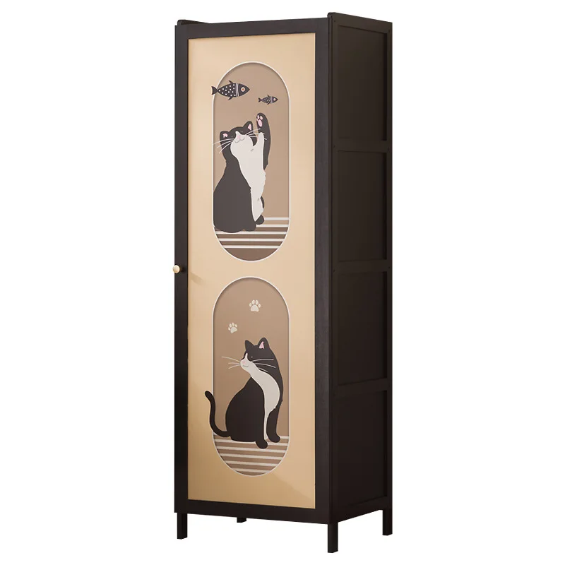 Bookshelf Shelf Floor-to-ceiling with door Household multi-layer living room cabinet Locker Narrow