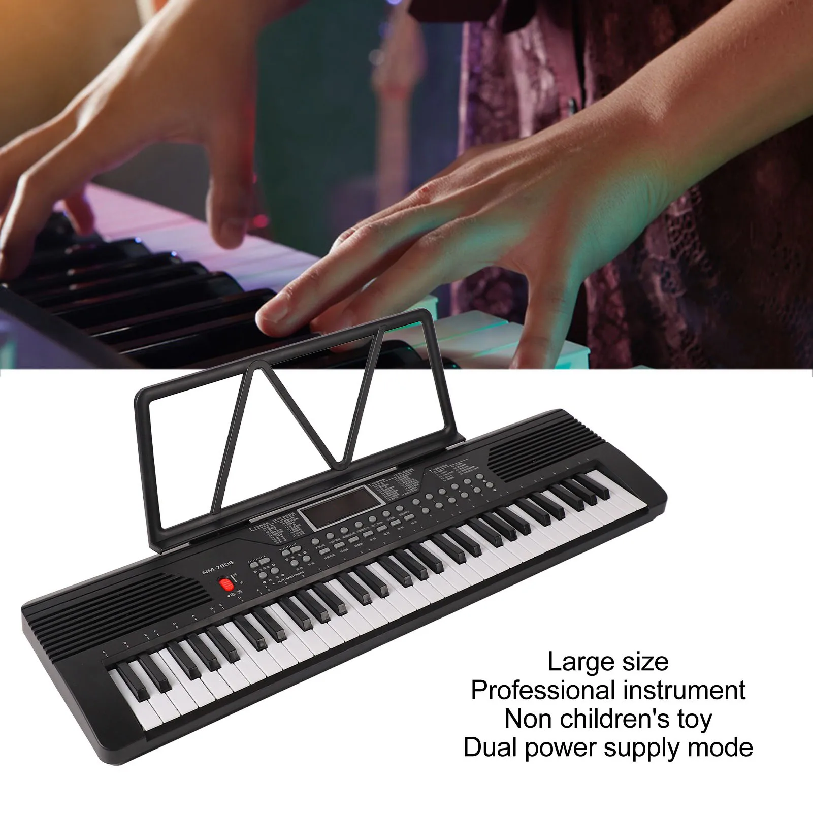 61 مفتاحًا للبيانو الإلكتروني الاحترافي للبالغين والأطفال المبتدئين، أداة لوحة المفاتيح الإلكترونية المحمولة، مُركب موسيقي #3