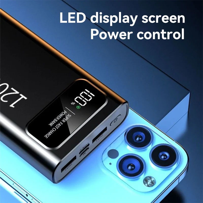 باور بانك Xiaomi 120 وات 50000 مللي أمبير في الساعة، شحن سريع للغاية، باور بانك متنقل بسعة كبيرة، مناسب لهاتف هواوي آيفون وسامسونج