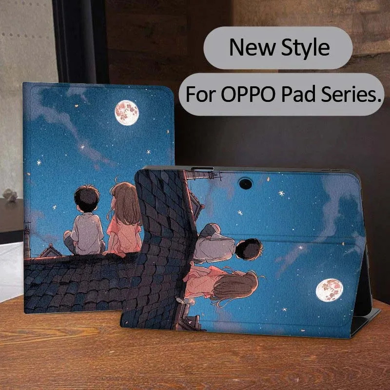 

Cartoon cute couple pattern Tablet Case For OPPO Pad 2 3 4 11 SE X Air 2 Neo Pro 12.1 10.36 11 11.4 13.2 Inch