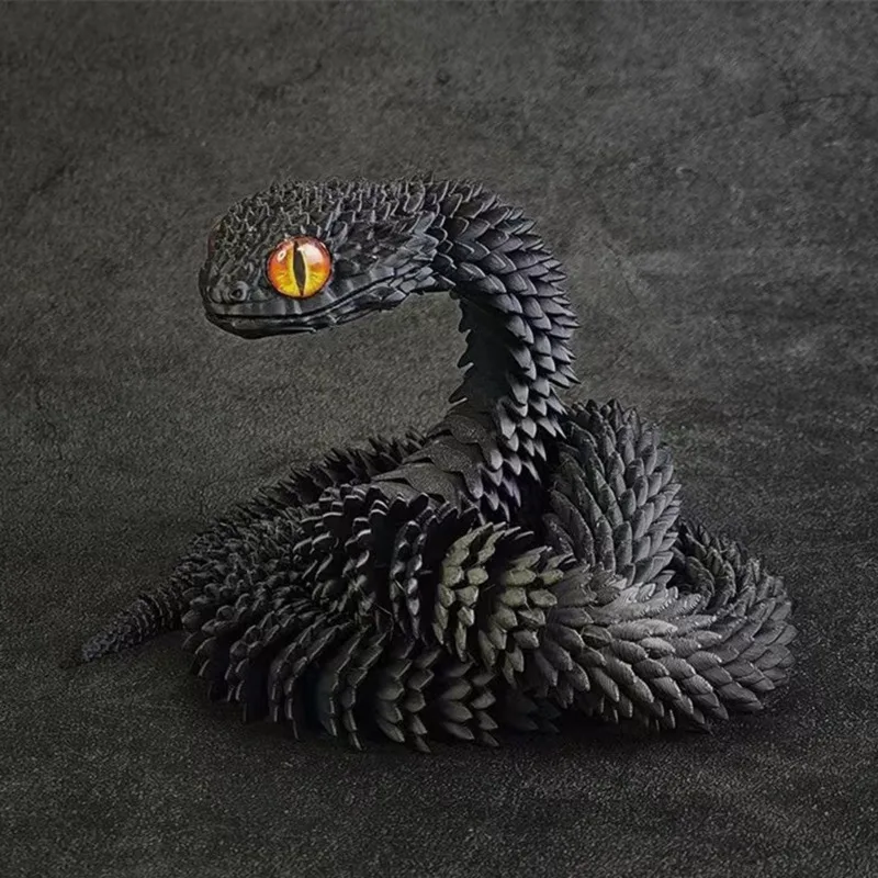 

New 70cm 3D Printed Laser Snake Multi Joint Model Ornament Simulation Animal Home Desktop Decoration Children's Unique Gift