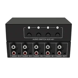 RCA AUX Audio Switcher 4 in 1 Stereo Audio selector 4X1 Passive 3.5mm Aux L/R RCA switch box