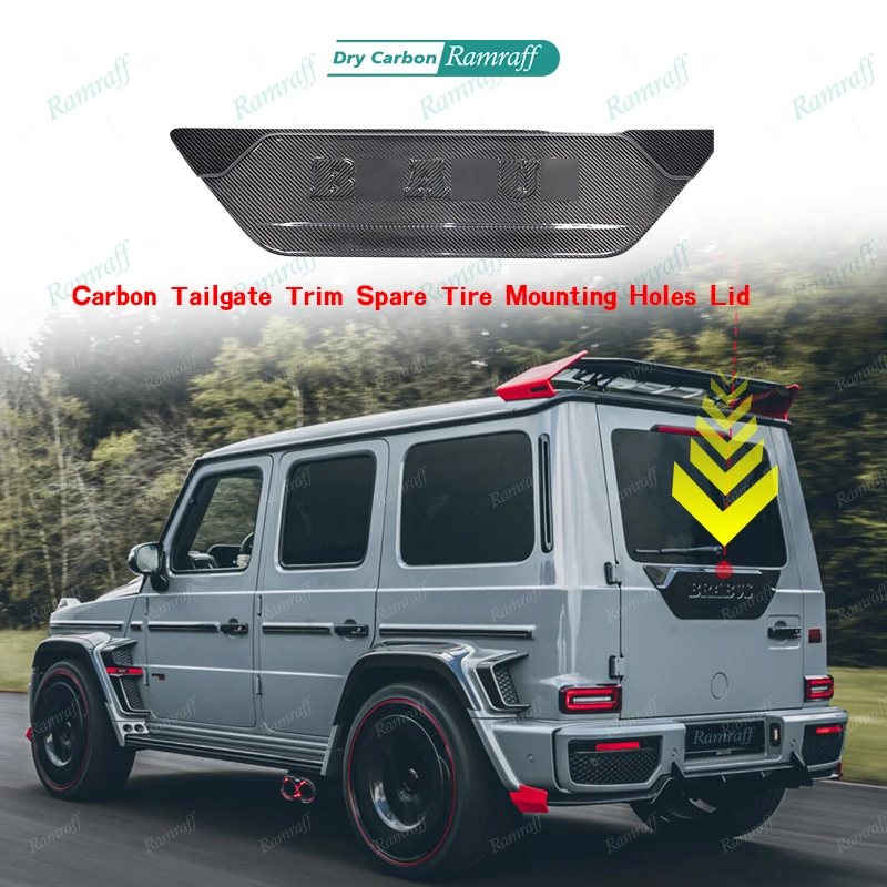 

Suitable for Mercedes-Benz G-Class W464 W463 AMG G63 G500 Dry Carbon Tailgate Trim Spare Tire Mounting Holes Lid Brabus Body Kit