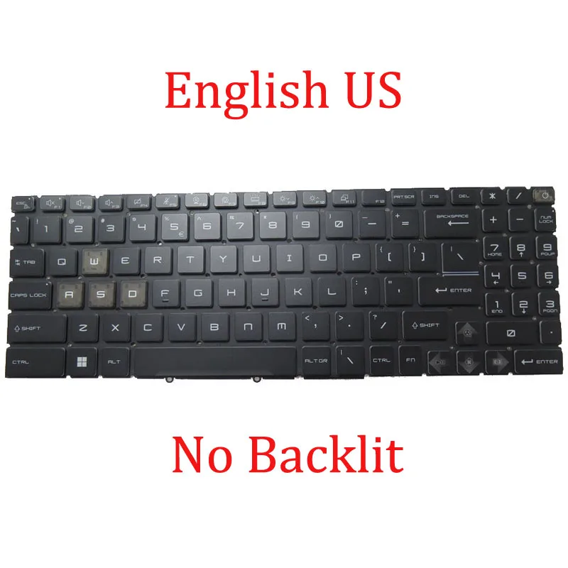 White/Red/No Backlit UK US Keyboard For MSI Katana GF66 12UE 12UCK 12UDO 12UDK 12UEO 12UEK 12UGO 12UGK 12UGSZOK 12UGSO 12UGSK