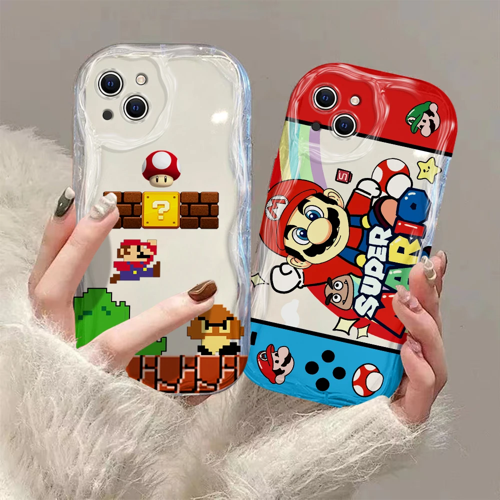 Cartoon Games 3D Wave Case For iPhone 15 14 13 12 11 Pro Max Mini X XR XSMAX 8 7 6S Plus For Marios Soft Silicone Cover