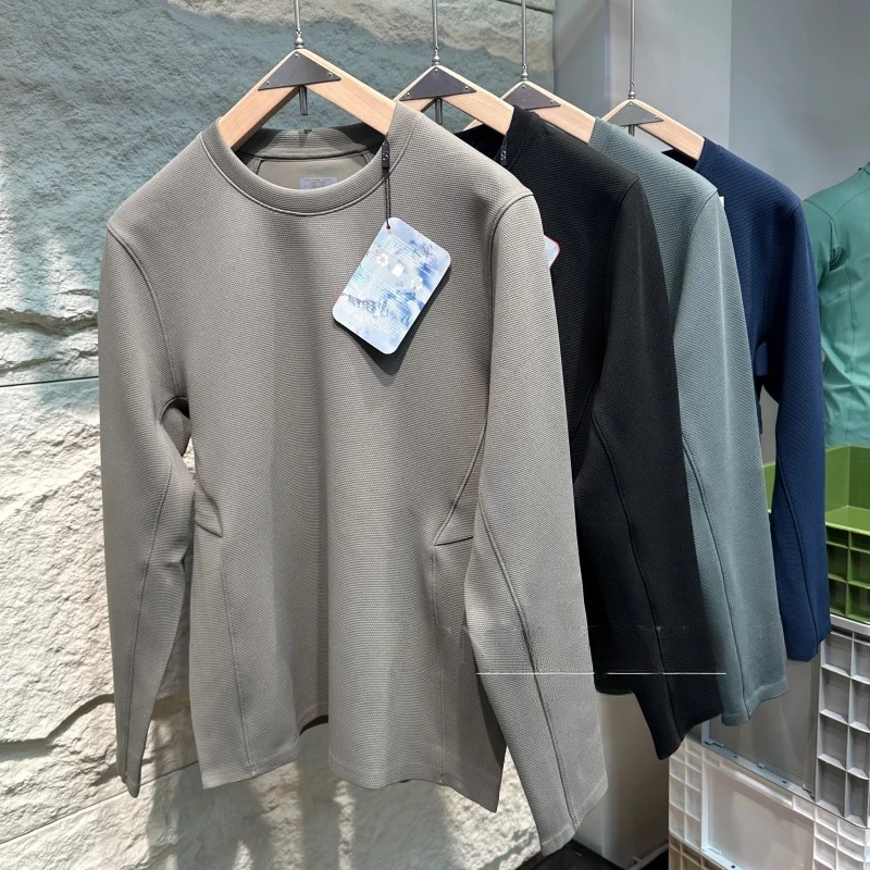 

Outdoor Men's round Ne Hoodie Breathable Wetn Absorbent 3D Tailored Long Sve Sweatirt Comfortable Soft Fabric