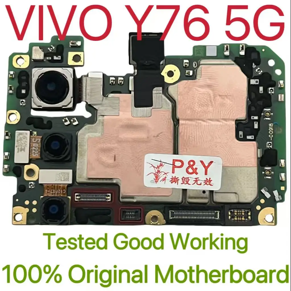 Global Version Original Unlocked Motherboard for VlVO Y76 5G Tested Circuit Plate Main Logic Board for VlVO Y76 5G