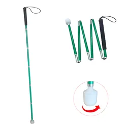 120cm-155cm, Aluminum Mobility Folding White Cane for the Blind (Folds Down 6 Sections)