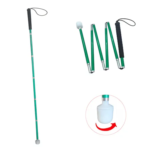 Bastón Blanco plegable de aluminio para persiana, accesorio de movilidad de 120cm-155cm, se pliega en 6 secciones