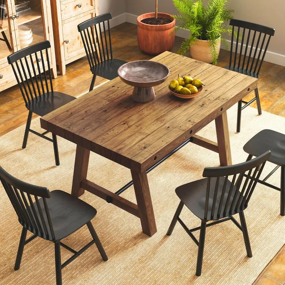 

Обеденный стол из ореха и сосны (59 см) на 4-6 персон, подходит для кухни, столовой или домашнего офиса/переговорной