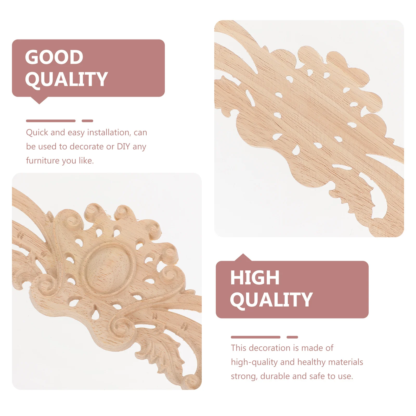 

1pc Wooden Carved Decorative Applique Unpainted Diy Corner Onlay For Cabinet Furniture Home Decor Craft Vintage European Style