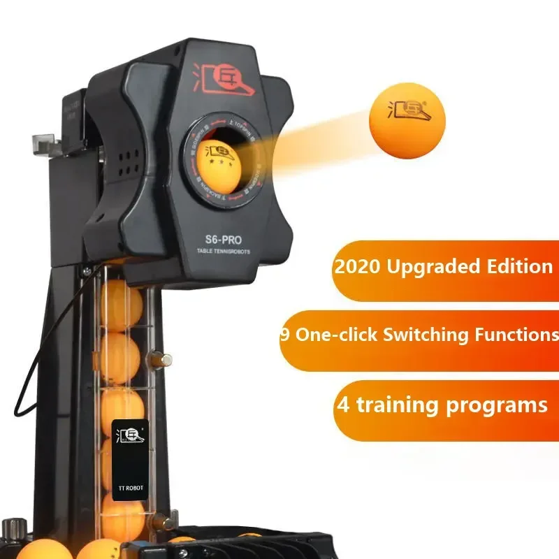 S6 Pro Macchina da servizio automatica per ping pong a doppia testa Robot da ping pong Allenatore di ping pong domestico