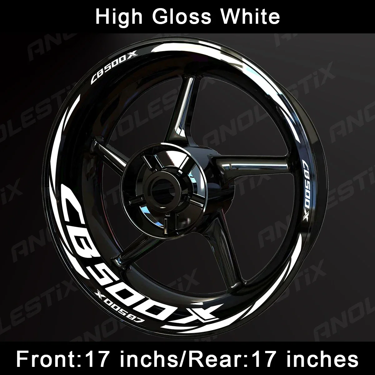 AnoleStix Reflective Motorcycle Wheel Sticker Hub Decal Rim Stripe Tape For Honda CB 500X 2014 2015 2016 2017