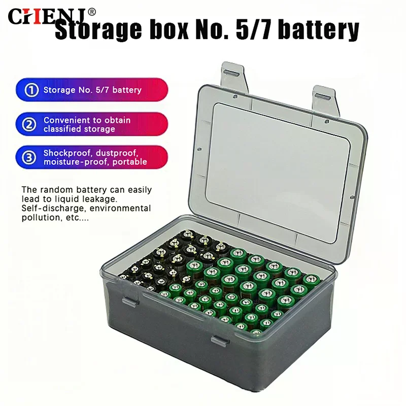 Organizer na baterie, pojemnik na 54 baterie AA AAA, pudełko na baterie, pojemnik do garażu, organizer do szuflady w domu, dozownik.