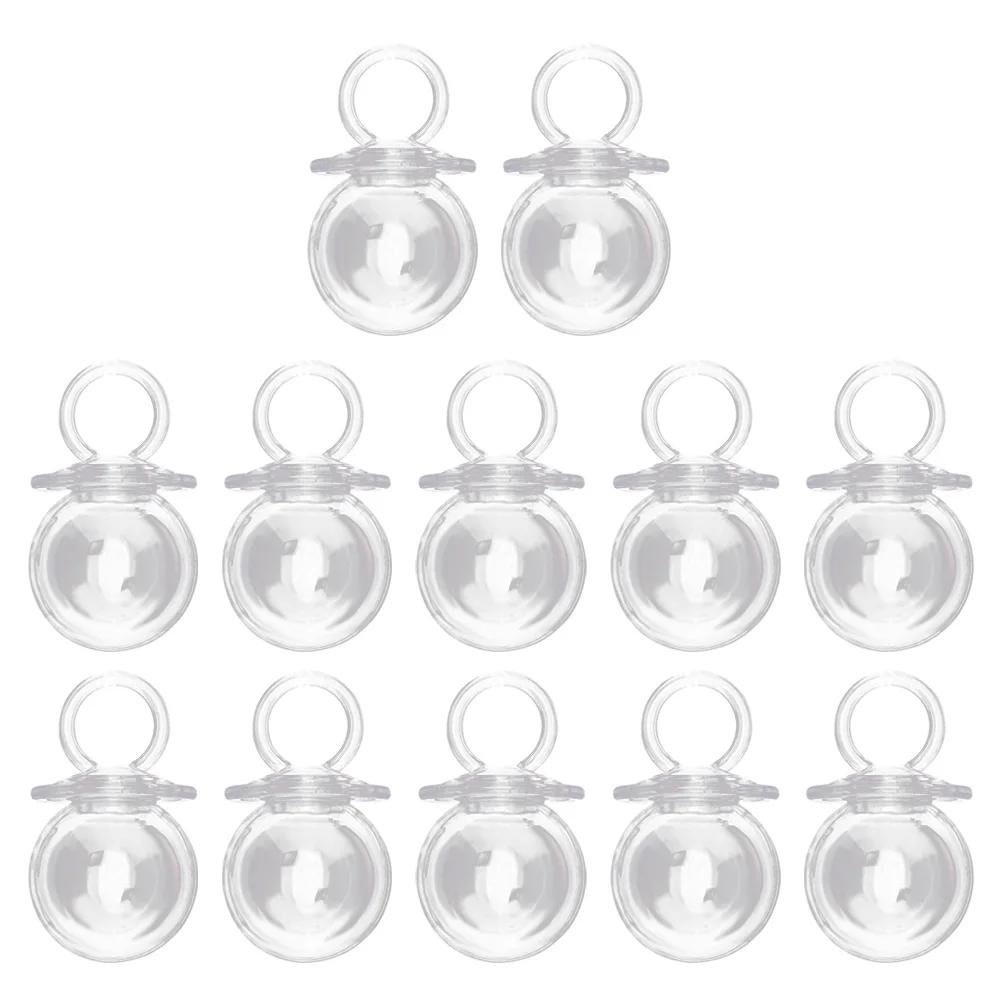 

24 Pcs/2 Transparent Wedding Candy Box Pacifier Shape Container Holders Tricolor