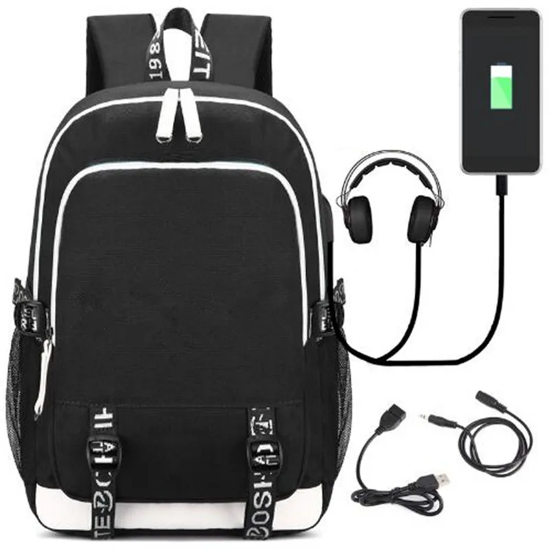 Customize DIY Style Your Picture Rucksack Bag w/USB Fashion Port and Lock & Headphone Travel Shoulder Laptop Bag Packbag Love