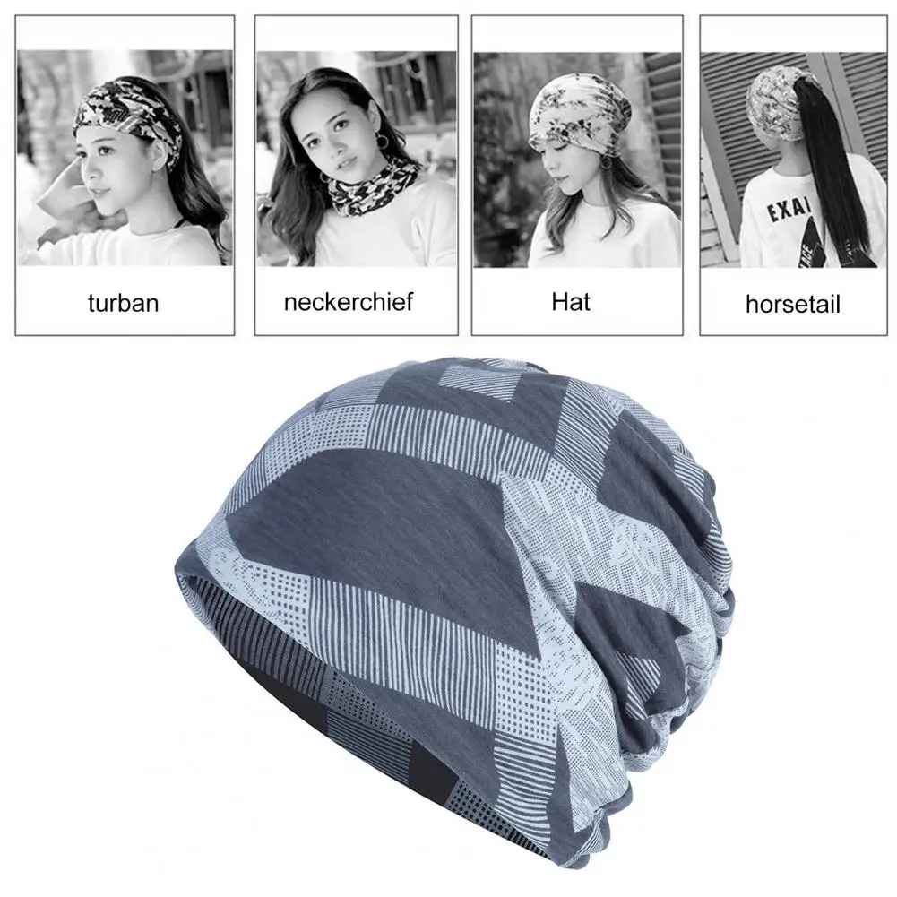 Elastic Hat Geometric Print Unisex Winter Hats Stylish Warm Lightweight Accessories for Men Women Multi-purpose Hat