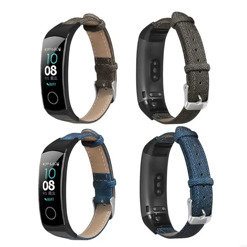 Correa cuero Y88B adecuada para Band 5/4, pulsera resistente agua, reloj inteligente duradero, pulseras