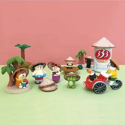 Japanese Cat Grocery Cartoon Decoration Summer Island Coconut Tree Tidal Play Gift INS Resin Crafts DIY Small Scene