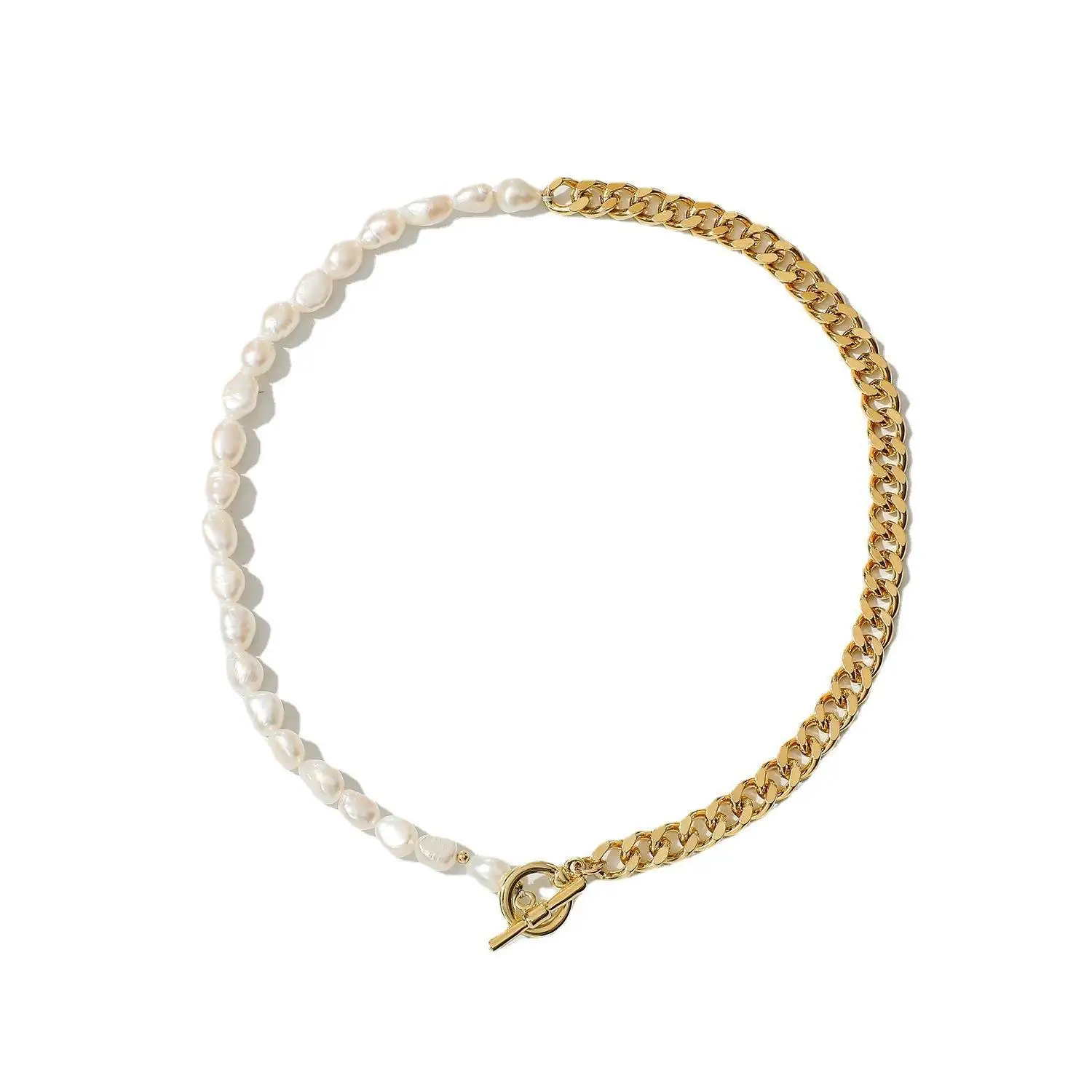 Original Schmuck Natürliche Barocke Süßwasser Perle 14K Gold Gefüllt Weibliche Asymmetrie Ketten Halskette Für Frauen Geburtstag Geschenke – Detail 8