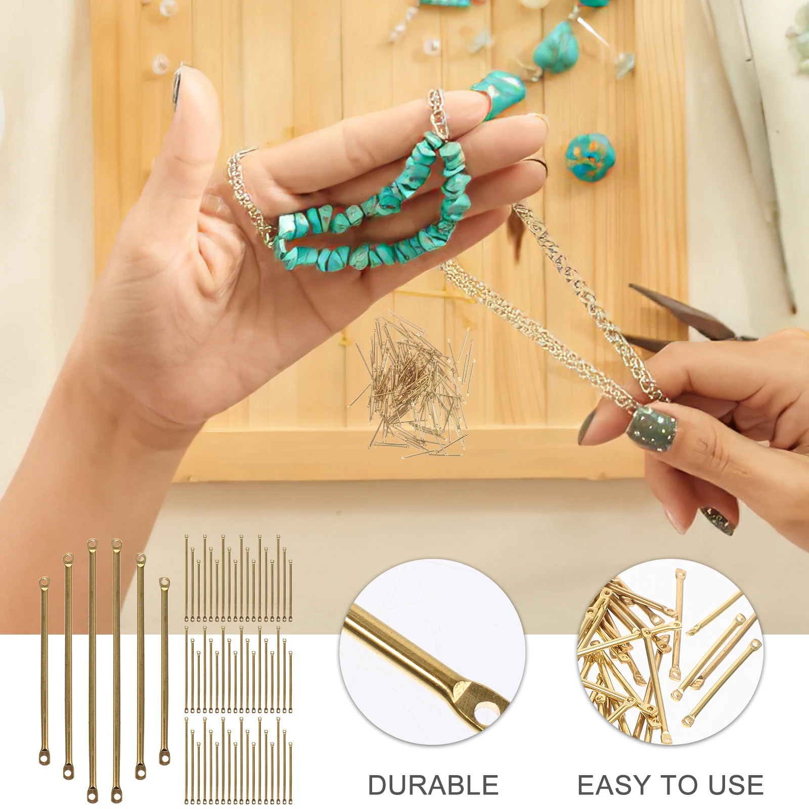 

150pcs Jewelry Connector for Necklace Pendant DIY Making Handmade Bracelet Earring Repair Parts Accessory Ornament Sticks Links
