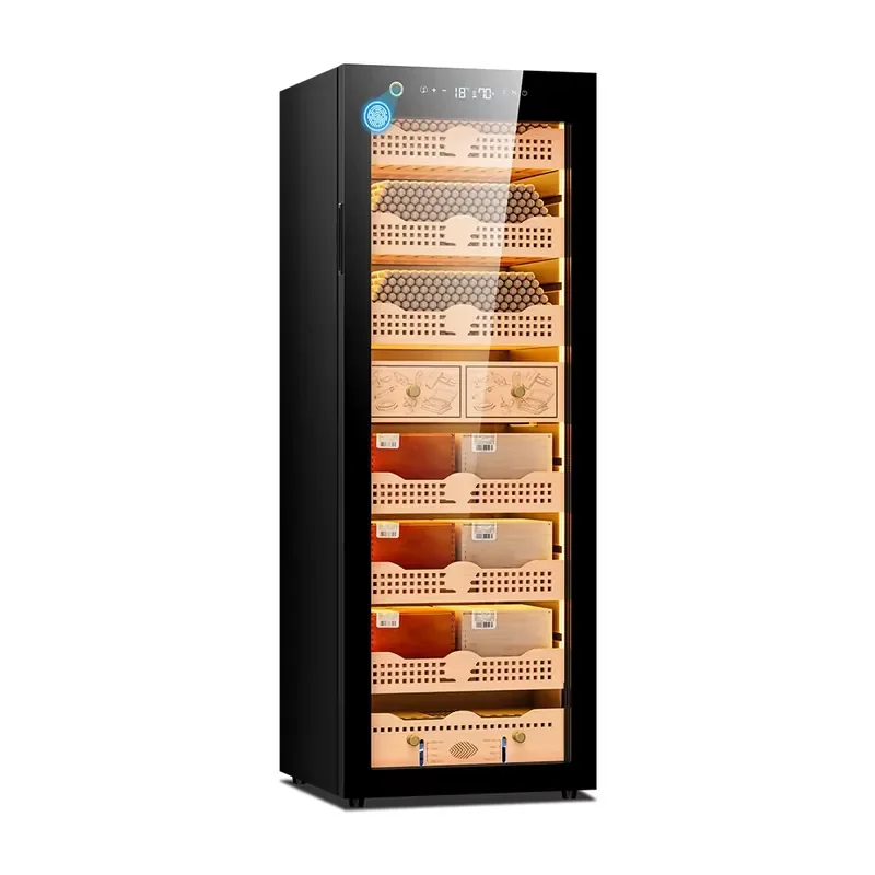 

Smart Moisture Compressor Cedar Cigar Humidifier with WiFi and Fingerprint Lock