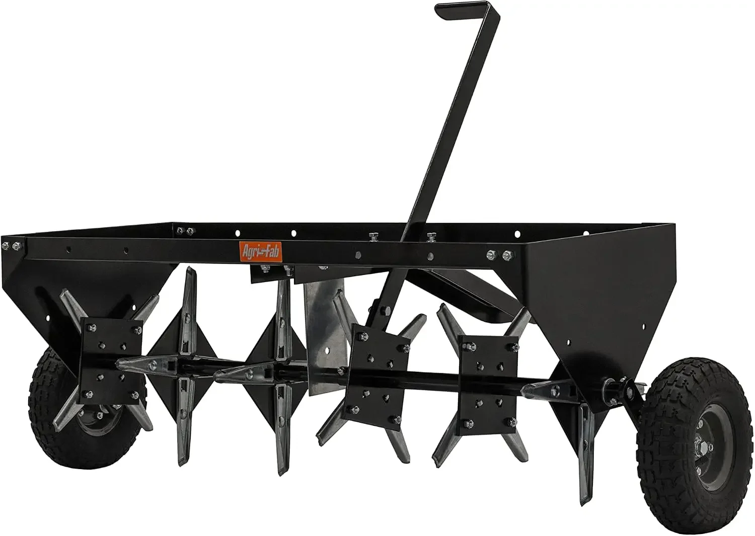 40 In Tow Behind Lawn Plug Aerator with 24 Galvanized Coring Knives and Universal Hitch