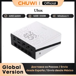 CHUWI UBox Mini PC Ryzen 6600H Processor AMD CPU 16GB RAM 512GB SSD Windows 11 Desktop Computer PC 4K Decording WIFI 6 PC