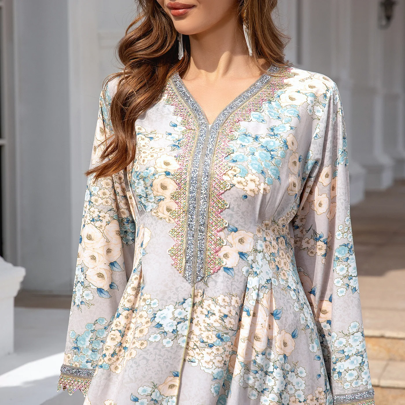 Jalabiya Abaya muçulmana para mulheres, Eid Ramadan vestidos longos soltos, vestuário de oração feminina, Kaftan noturno, Dubai Caftan, luxo