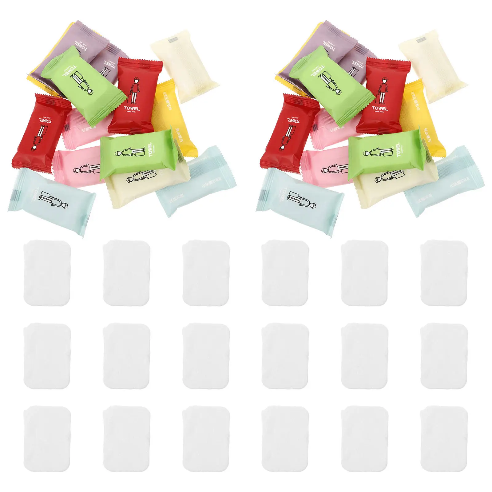 70Pcs Portable Compressed Towel Tablets Thick Large Disposable Face Body Towels Individually Packaged Travel Camping Hiking Mini
