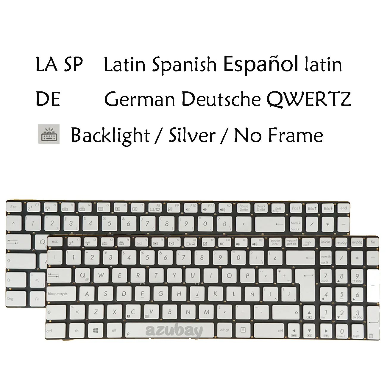 

LA Spanish German QWERTZ Keyboard For Asus N750 N750JK N750JV Q550LF R552JK R552JV R552LF R750JK R750JV Q550LF Backlit