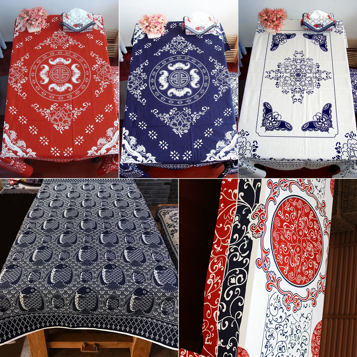 

Hand-Painted Cotton Tablecloth Rectangular 140x178cm 160x135cm Dustproof Allergy-Free Eco-Friendly Table Mat Home Textile