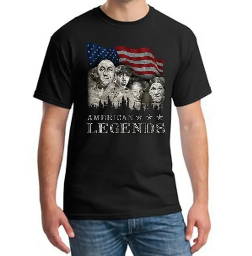 Three Stooges Funny American Legends Larry Curly Moe Knuckleheads Men's T-Shirt O-Neck Short Sleeves 100% Cotton 51007