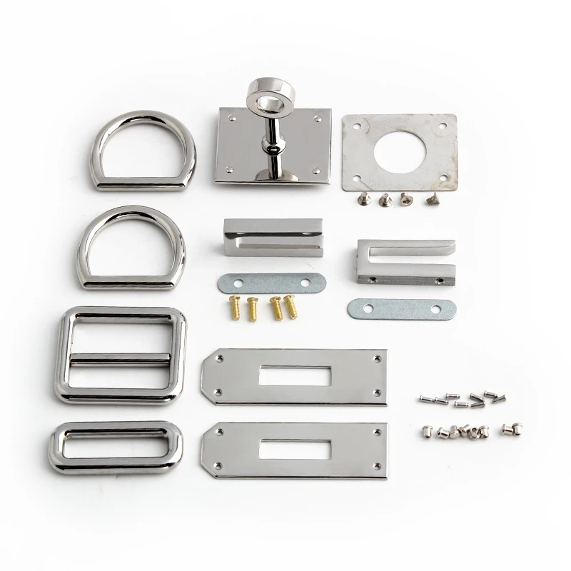 2-10Sets Stainless Steel Metal Clasp Turn Locks With Key Twist Lock For Handbag Shoulder Purse Closure Bags Hardware Accessories