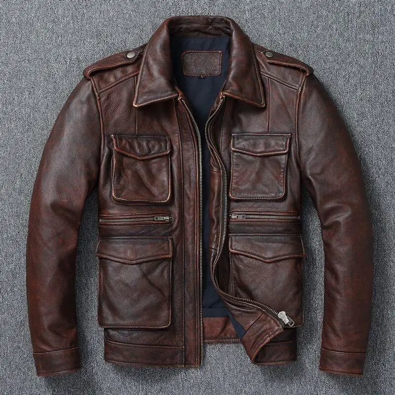 2026 Tooling Vintage Men Pu Leather Coat Fashion Slim Jacket Autumn Winter New Casual Outwear Travel Streetwear Large Size 5Xl