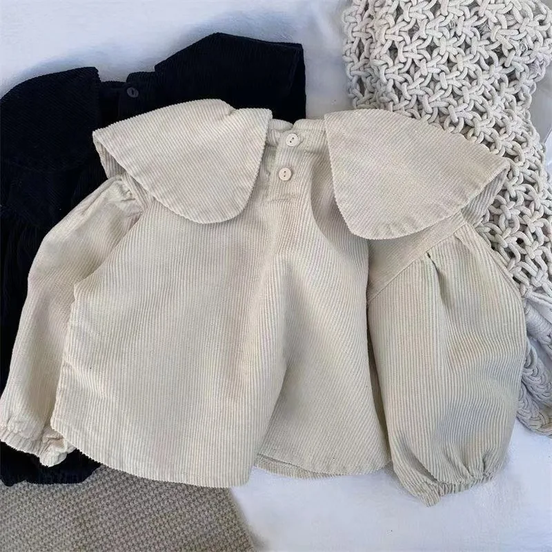 Children Clothing Spring&Autumn New Kids Cute Sweater Doll Collar Soft Shirt for Newborn Baby Long Sleeved Top for Toddler Girls