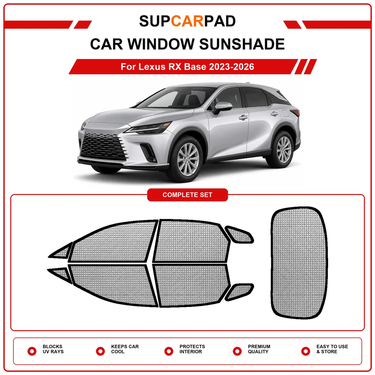 For Lexus RX Base 2023-2026 Pre‑Cut Auto Window Sunshade Anti‑UV Car Sun Visor Protector