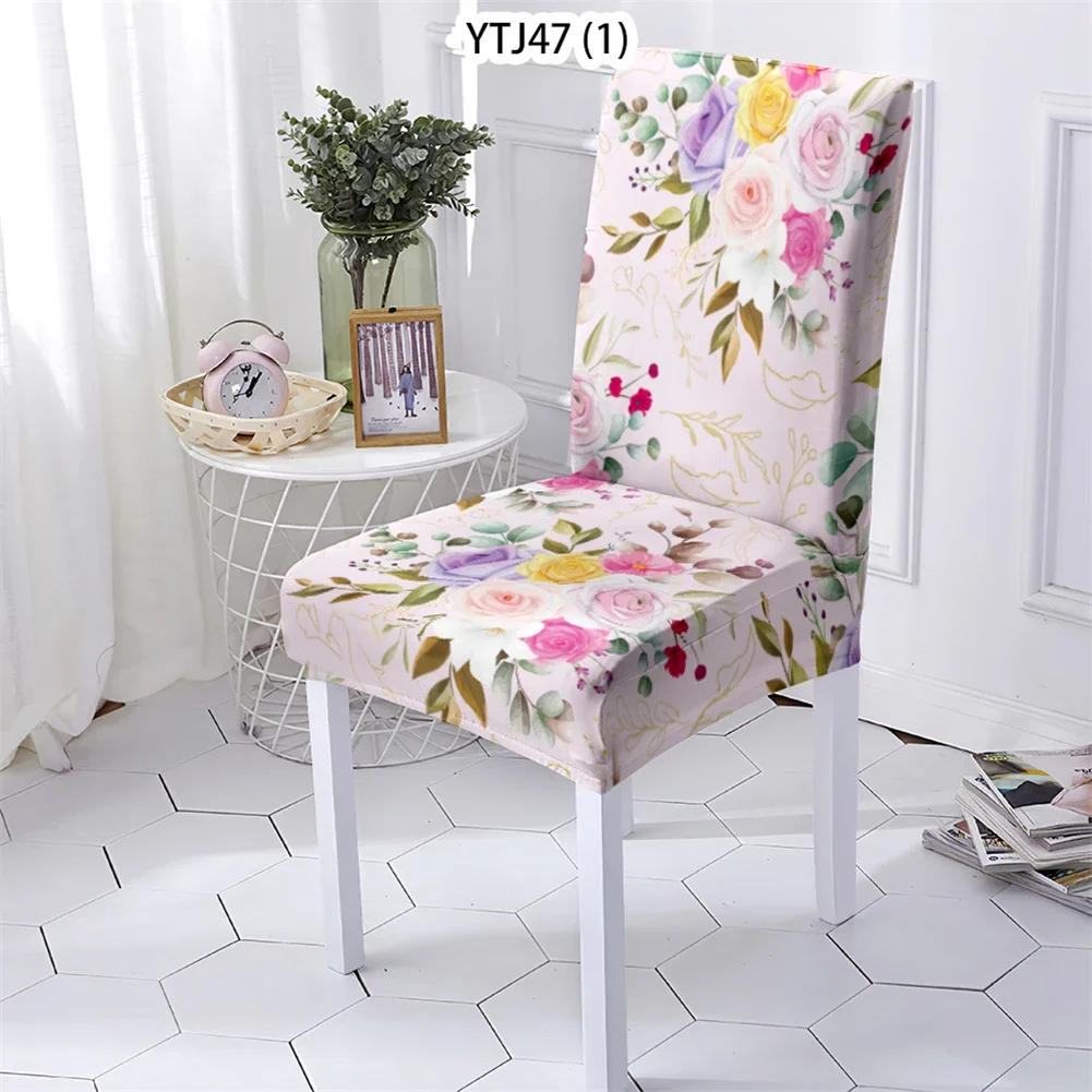 New Plant Style Cover Chair Dining Room Chair Covers Cover Of Chair Flowers Leaf Pattern Elastic Armchair Covers Home Stuhlbezug